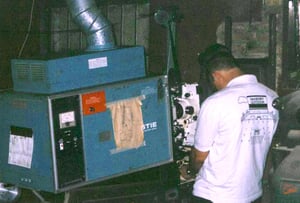 matt at the projector part 2 notice the diagram for threading the projector on side