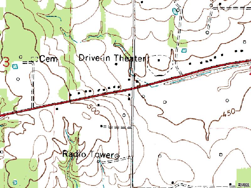 TerraServer map of former site-on Hwy 250 at Cherry and Ash Lanes