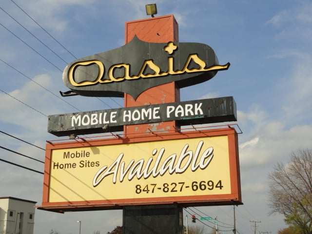 Former marquee at mobile home park