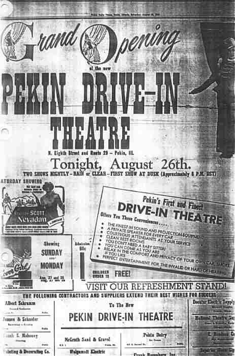 Grand Opening advertisement in the Pekin Daily Times, Saturday August 26, 1950.