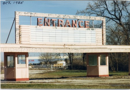 Entrance with ticket booths and marque.