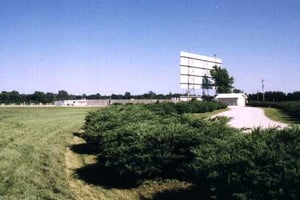 screen tower, field, and projection building