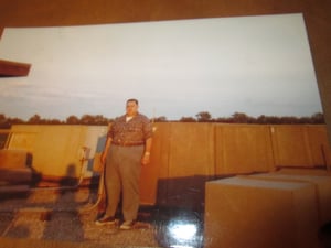 Clifford Brigman 1980 Season Head Manager standing on roof top of concession  projector building he was only there for that one season