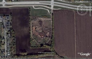 Aerial view of drive-in site