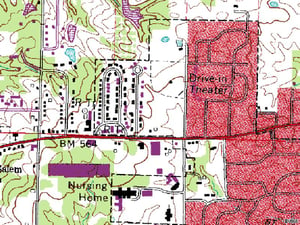 TerraServer map of former site