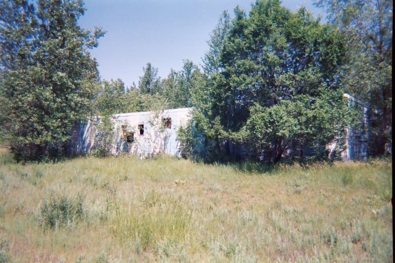Projection/concession building showing projection ports.