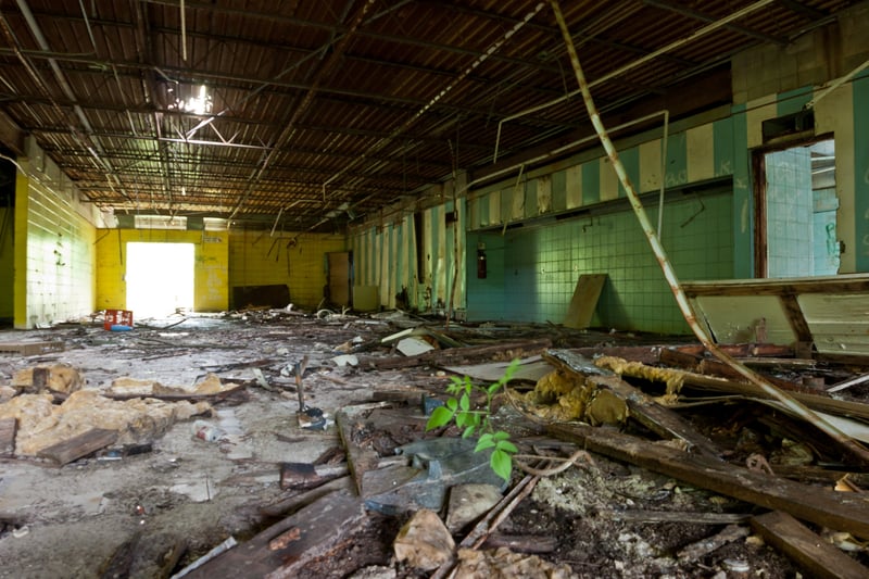 Concessions stand.  Abandoned Sunset Drive-In in Rockford, IL