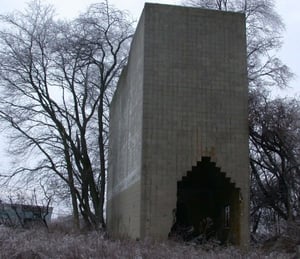 A little white paint still clings to the facing side of the tower, at least 50 years since it was last painted!