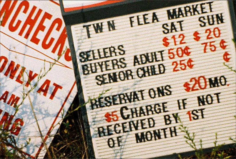 Flea market signs.