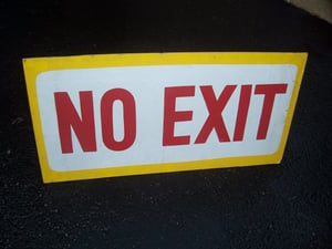 No exit sign from the Twin drive-in theatre.