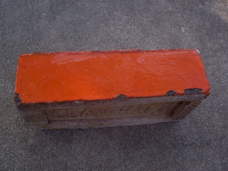 Brick from the Twin drive-in theatre ticket booth after demolition.