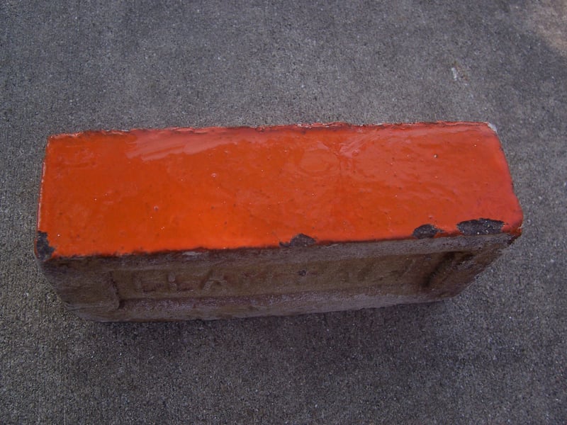 Brick from the Twin drive-in theatre ticket booth after demolition.