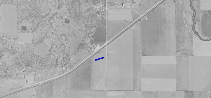 Aerial photo of drive-in location on Hwy 67 at County Rd 300 W.