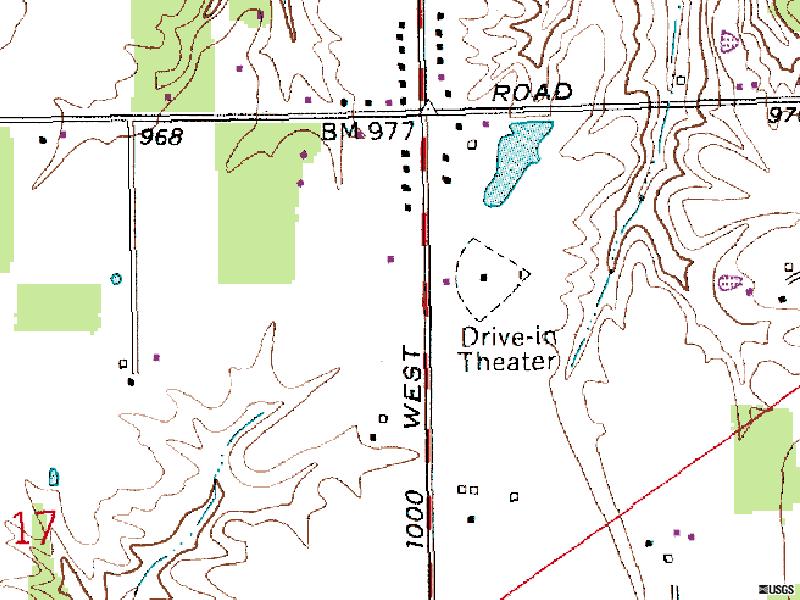 TerraServer map of former site N on County Rd 1000 W