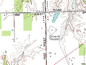 TerraServer map of former site N on County Rd 1000 W