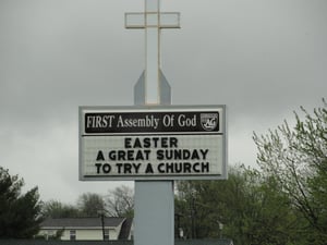 Church at former site along with residential