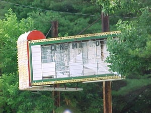 Close-up of the marquee