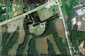 Google Earth image of former site-located SE corner of US-40 and US-231