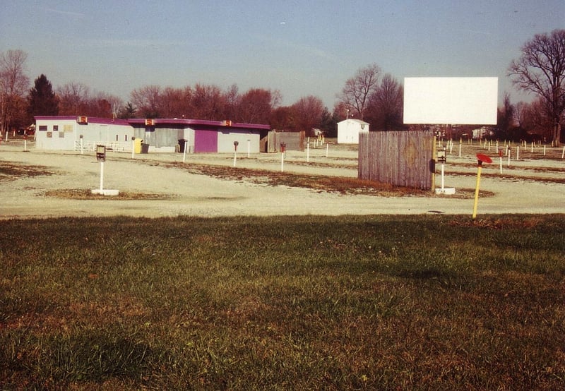 Projection/concession buildings. The portholes (left) are pointing to screen no. 1