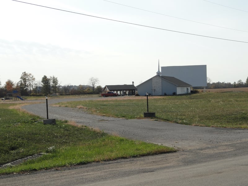 church on site and front of screen