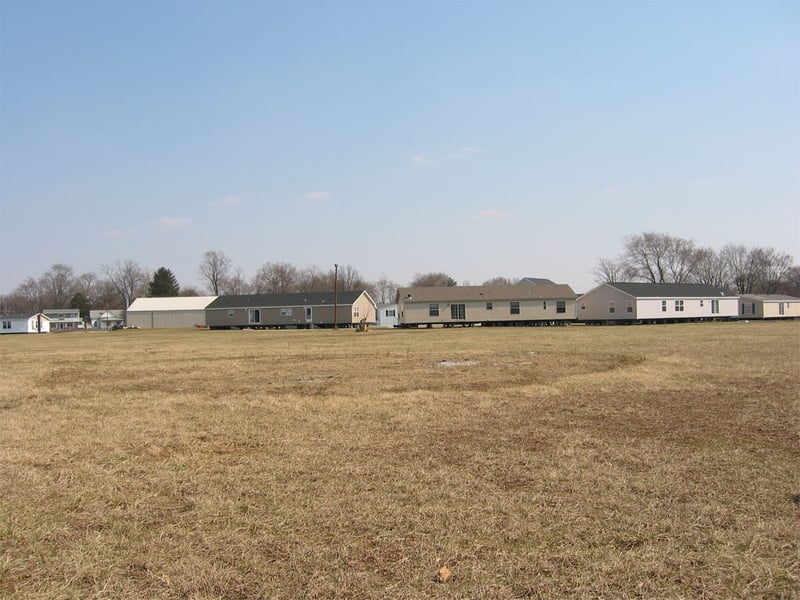 Circular rubble patch where concession building was located.  The buildings were bulldozed a few years ago and buried.