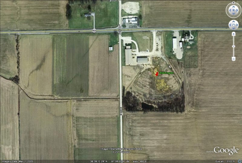 Google Earth image-located at US 50 and Hwy 350 E