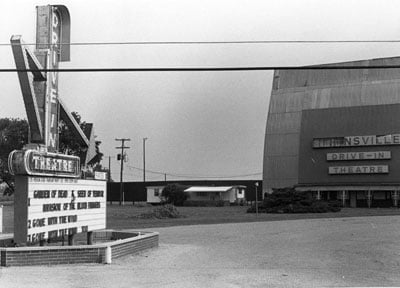 The Evansville after a windstorm in the early 80s did some damage to the original screen-1.