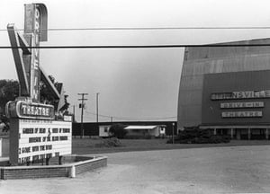 The Evansville after a windstorm in the early 80s did some damage to the original screen-1.