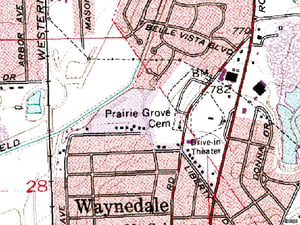 TerraServer map of former site-now officeretail space