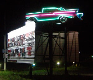 The neon car