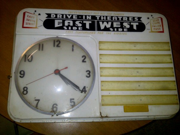 Original snack bar clock for the two drive-ins that were in LafayetteWest Lafayette.