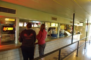 Inside the main concession stand.