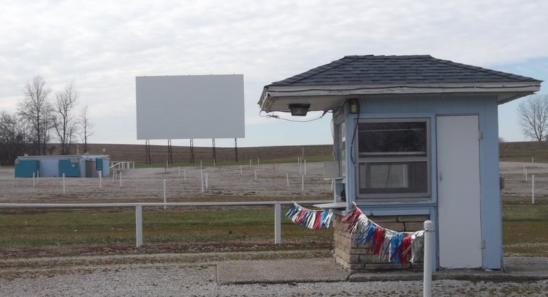 Screen, Projection buildingsnack bar, and Ticket Booth