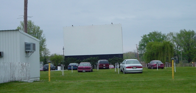 Screen #1 as seen standing near the screen #2 projector house.