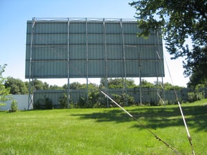 BACK OF SCREEN. ORIGINAL STEEL STRUCTURE. BEEN IN CONTINUOUS OPERATION SINCE 1949.