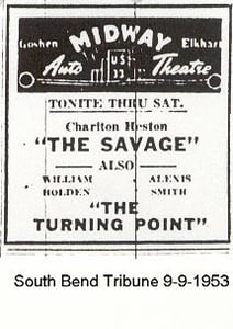 South Bend Tribune ad for Midway