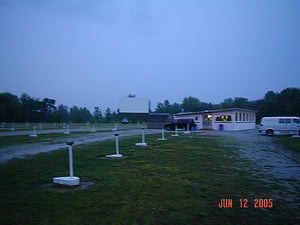 This photo gives you a good perspective of where screen 2 was built in relation to the concession building.