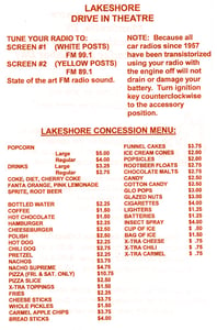 This is the flyer they were handing out at the front entrance in 2007. It shows their menu items and prices.