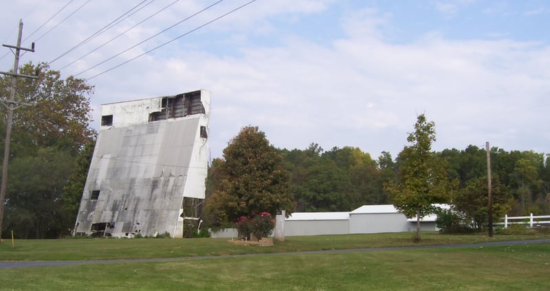 A view of how the drive-in screen looks from the road.