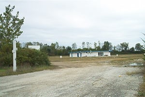 Exit driveway, snack bar, and rear screen