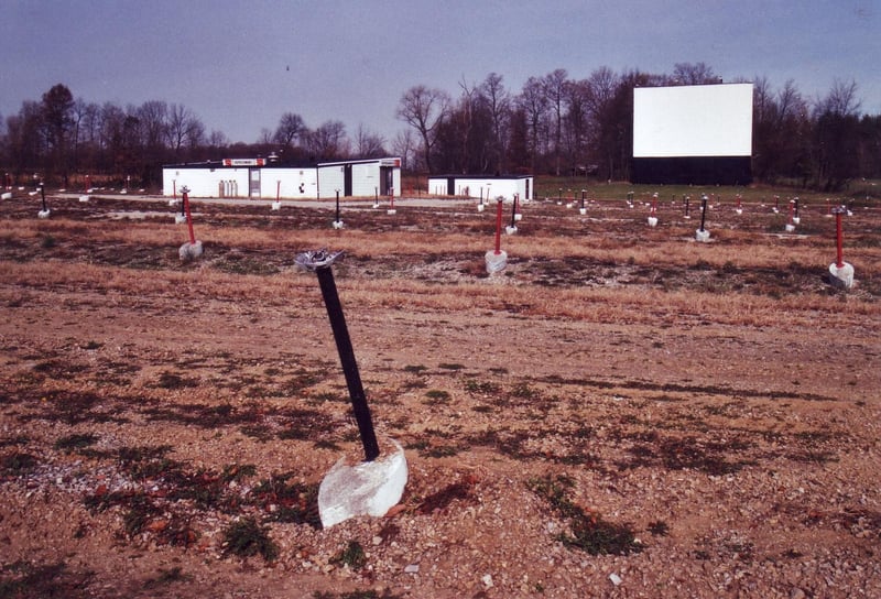 Picture of the field with the 2 buildings