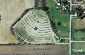 Aerial view of the closed drive-in