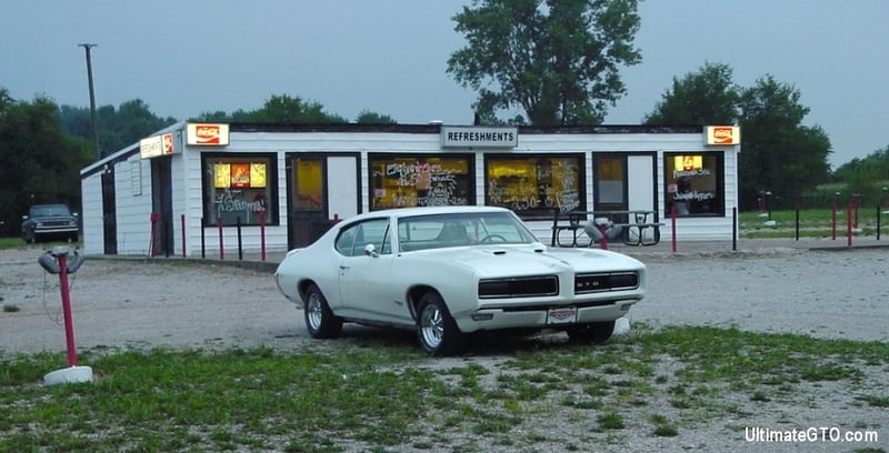 My 1968 GTO parked at the Logansport drive-in snack bar.