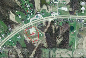 Google Earth Image of site outlined