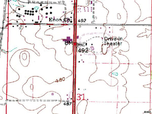 TerraServer image of site east of US 41 south of Co Rd 350 S