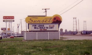 Photos of the Sunset D-I, Evansville, IN, in the mid-80s, some years after it closed.