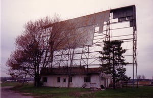 Photo of the Sunset D-I, Evansville, IN, some years after it closed in 1980.