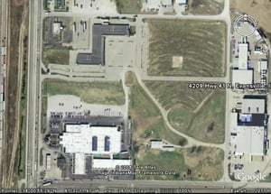 aerial view some left mostly industry took over