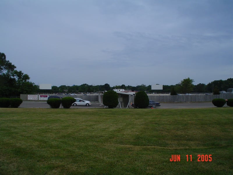 Here's a view of the Tibbs Drive-In from the outside. Screens 2 and 3 are visible, right to left.