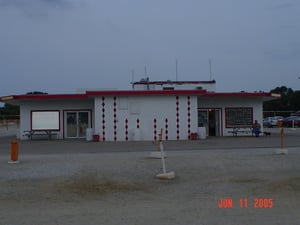 This is the concession building with the projection booth upstairs.